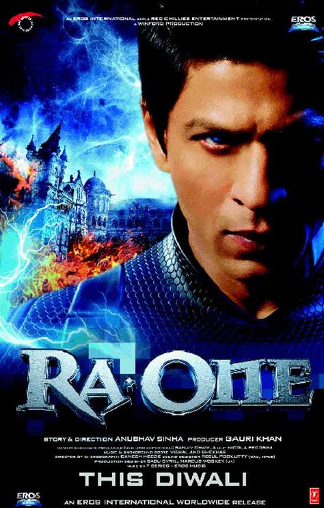 Ra.One (2011) Shah Ruhk Khan - Hindi New Indian Movies, New Movie Poster, Fav Foreign, Ra One, Tam Film, Hulk Movie, Shah Rukh Khan Movies, Srk Movies, Best Bollywood Movies