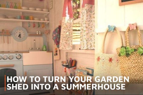 How to turn your shed into a playhouse Shed To Playhouse, Brick Shed, Kids Den, How To Turn, Garden Shed, Summer House, Turning, Shed, Step By Step