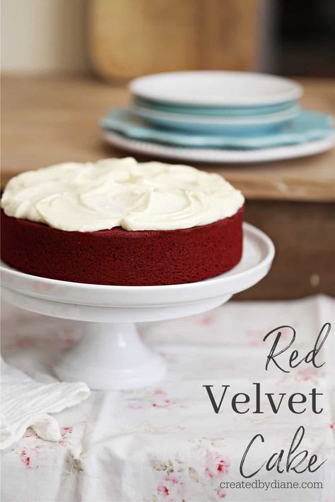 red velvet cake recipe single layer 8 inch round cake createdbydiane.com One Layer Red Velvet Cake, Red Velvet Cake Single Layer, Small Red Velvet Cake Birthday, Red Velvet Round Cake, 8 Inch Red Velvet Cake, 9 Inch Cake Recipe Single Layer, Single Layer Round Cake, Single Layer Cake Decorating, 8 Inch Cake Recipe