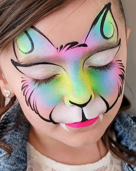 Utah Face Painter🌼Holly Lewis (@facepaintfever) • Instagram photos and videos Halloween Face Paint Designs, Easy Face Painting Designs, Kitty Face Paint, Animal Face Paintings, Face Painting Tips, Girl Face Painting, Face Painting Tutorials, Face Painting Easy, Kids Face Paint