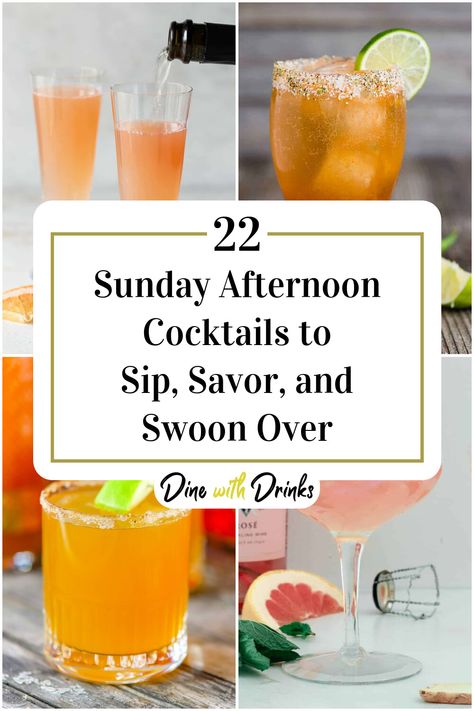 Collage of 4 sunday afternoon cocktails. Football Sunday Cocktails, Day Drinking Cocktails, Sunday Cocktails, Sunday Brunch Cocktails, Sunday Drinks, Afternoon Cocktails, Drink Recipies, Outdoor Cocktail, Sweet Cocktails