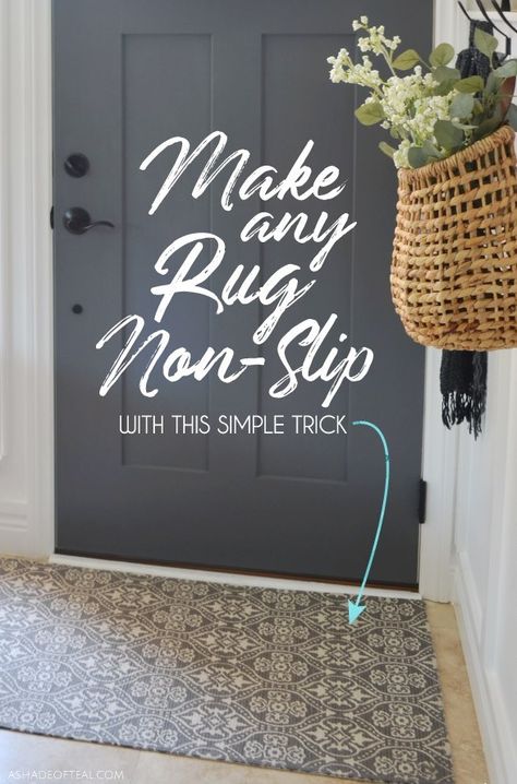 Make Any Rug Non-Slip with this Simple Trick Entryway Rug Ideas, Rug Hacks, Make A Rug, Ingenious Ideas, Making Rugs, Rugs Slipping, Rug Tape, Door Entrance, Rooster Decor