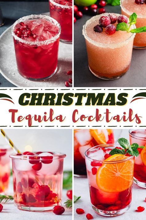 Christmas Tequila Cocktails Holiday Punch Recipes Alcoholic Tequila, Holiday Cocktail Recipes Tequila, Christmas Cocktails Margarita, New Years Drinks With Tequila, Christmas Margaritas Recipes, Christmas Drinks Alcohol Tequila, Tequila Christmas Punch, Easy Christmas Cocktails Tequila, Easy Christmas Margarita