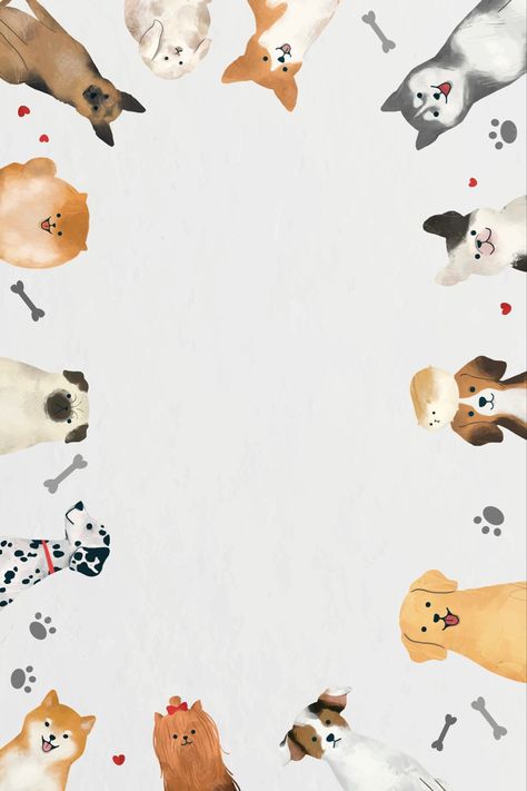 Dog Birthday Background, Paw Background Wallpapers, Dog Animation Wallpaper, Dog Grooming Background, Cute Dog Design, Cute Dog Backgrounds, Vet Wallpaper, Pet Shop Aesthetic, Pomeranian Wallpaper