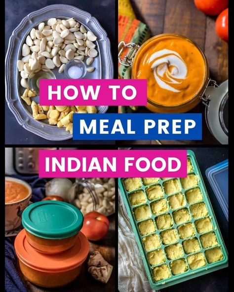 Food Prep Ideas For Beginners, Indian Breakfast Meal Prep, Frozen Food Meal Prep, Healthy Indian Meal Prep, Meal Planning Indian Food, Indian Meal Prep Ideas, Desi Meal Prep, Indian Meal Prep For The Week, Meal Prep Indian Food