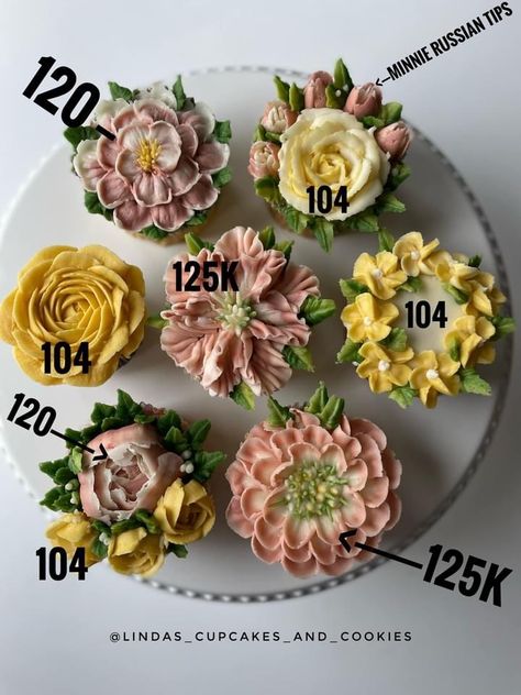 Fall Cupcake Flower Bouquet, Small Buttercream Flowers, Floral Cupcakes Tutorial, Flower Cupcakes Tutorial, Fall Floral Cupcakes, Butter Cream Flowers, Buttercream Flowers Cupcakes, Buttercream Flowers Tutorial, Bouquet Cupcakes