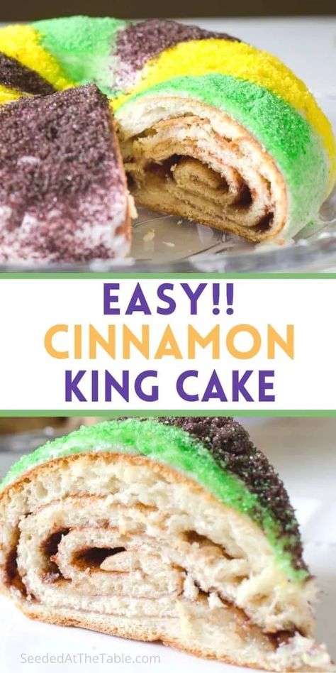 Homemade king cake is easier than you might think! With this recipe, you can celebrate Mardi Gras no matter where you live! Homemade King Cake Recipe, Traditional King Cake Recipe, Homemade King Cake, Quick And Easy King Cake, Authentic King Cake Recipe, Mardi Gras King Poke Cake, Fall Desserts Thanksgiving, King Cake Recipe Easy, Mardi Gras Desserts