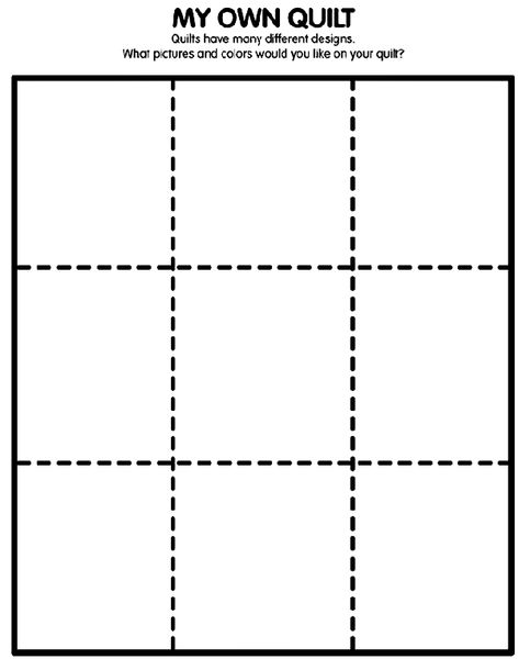 When talking about squares, print out this page and let the kids make a collage with patterned paper or fabric! Paper Quilt Craft For Kids, Q Is For Quilt, Student Sketchbook, Themes Preschool, Letter Q Crafts, Abc Countdown, Pattern Practice, The Napping House, September School