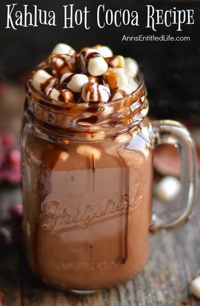 Creamy Hot Chocolate Recipe, Ski Ideas, Kahlua Recipes, Hot Chocolate Cocktail, Boozy Hot Chocolate, Spiked Hot Chocolate, Potluck Ideas, Hot Cocoa Recipe, Cocoa Recipes