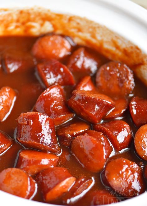 Slow Cooker Kielbasa Bites Sweet And Sour Kielbasa, Kielbasa Appetizer, Kielbasa Bites, Best Appetizers Ever, Rice For Dinner, Slow Cooker Kielbasa, Best Appetizer, Crockpot Appetizers, Kielbasa Recipes