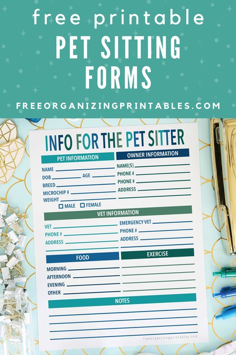 Make sure your pet sitter has all of the important information they need all in one place with these free printable pet sitting forms! There's room to note pets' food preferences, favorite activities, sleep schedule, emergency numbers, and more. | #petsitter #petsitting #freeprintable #petsit Dog Sitting Instructions, Pet Sitter Instructions Free Printables, Pet Sitting Contract, Pet Sitter Instructions, Pet Sitting Forms, Dog Event, Pet Care Printables, Pet Care Instructions, Catio Ideas