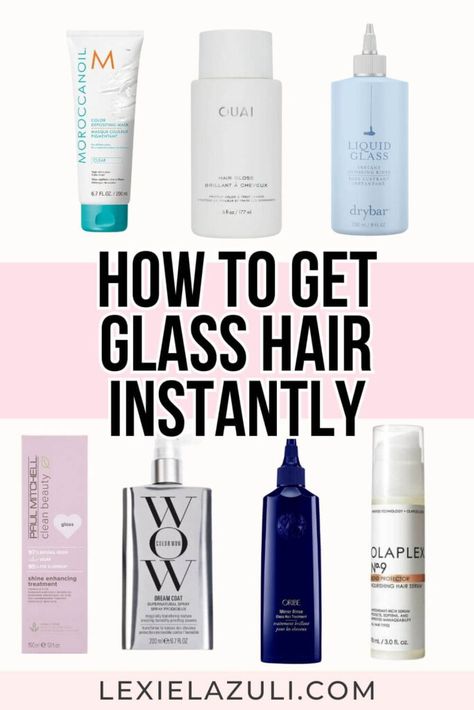 Want to know how to get glossy hair? If you're into the glass hair trend, this is your solution for SUPER shiny hair. In this post learn how to use a clear hair gloss, find the best products for shiny hair, + glossy hair tips for healthy shiny hair. You'll learn frizzy hair tips so you can wear slicked back hairstyles, and the difference between hair gloss vs hair glaze. Want to learn how to get smooth shiny hair at home? Read more to find out how to get silky shiny hair & more hair care tips! How To Get Glossy Hair, Products For Shiny Hair, Dry Hair Remedies, Super Shiny Hair, Frizzy Hair Remedies, Slicked Back Hairstyles, Vs Hair, For Shiny Hair, Hair Glaze