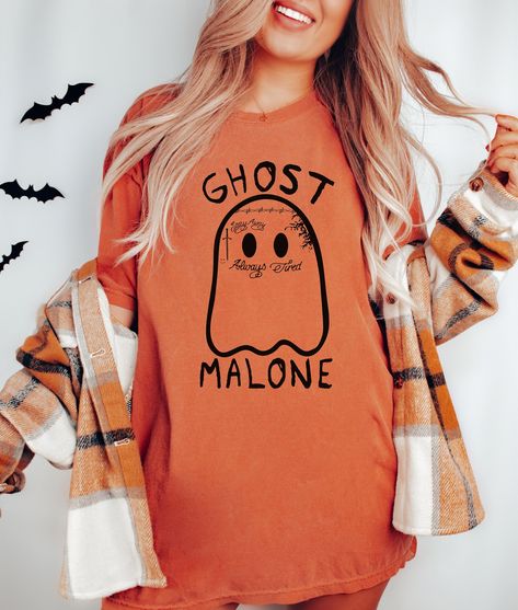 Ghost Malone Shirt , Funny Halloween Shirt Diy Halloween Shirts, Ghost Malone, Halloween Shirt Design, Fall Shirts Women, Cute Shirt Designs, Costume Shirts, Ghost Shirt, Concert Shirts, Halloween Tees