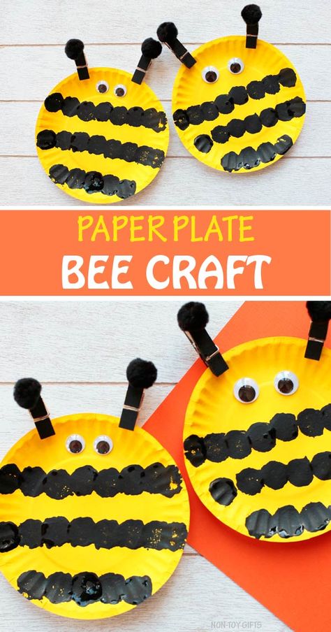 Kunst For Barn, Aktiviti Tadika, Bee Craft, Bee Crafts For Kids, Maluchy Montessori, Aktiviti Kanak-kanak, Insect Crafts, Bug Crafts, Toddler Arts And Crafts