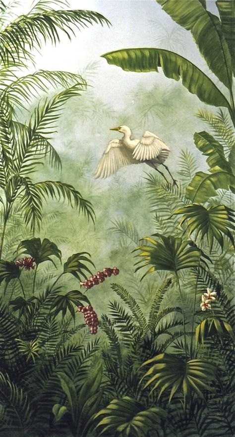 숲 사진, Jungle Mural, Jungle Art, Nature Artists, Art Tropical, Plant Wallpaper, Lukisan Cat Air, In The Jungle, Art Et Illustration