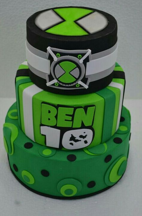 Ben 10 Cake, Ben 10 Birthday Party, Ben 10 Party, Bee Birthday Cake, Peppa Pig Birthday Invitations, Ben 10 Birthday, Spiderman Birthday Cake, 10 Birthday Cake, Super Mario Birthday Party