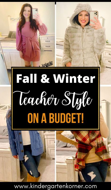 Teachers Winter Outfits, Cute Winter Outfits For Teachers, Teacher Jeans Day Outfit Winter, Teacher Cold Weather Outfits, Winter Teaching Outfits Cold Weather, Cute Winter Teacher Outfits, Warm Teacher Outfits Winter, Rainy Day Teacher Outfit Winter, Winter Outfit Teacher