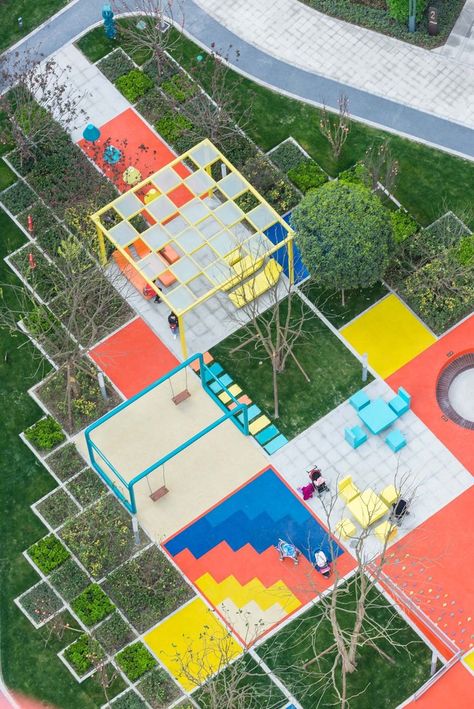 Galería de PIXELAND / 100architects - 8 Kindergarten Architecture, The Rainbow Fish, Playgrounds Architecture, Public Space Design, Urban Landscape Design, Space Projects, Playground Design, Landscape Architecture Design, Play Areas