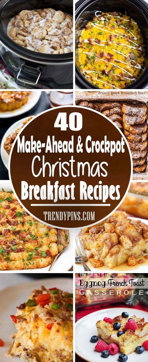 20 Make Ahead And Crockpot Christmas Breakfast Recipes #Christmas #breakfast #food #trendypins Crockpot Christmas Breakfast Casserole, Breakfast Casserole Slow Cooker Recipes, Easy Christmas Breakfast Casserole Recipes, Christmas Casseroles Breakfast, Easy Breakfast In Crockpot, Christmas Morning Slow Cooker Breakfast, Easy Christmas Casserole Breakfast, Quick And Easy Breakfast Casserole Simple Christmas Morning, Easy Christmas Morning Breakfast Casserole