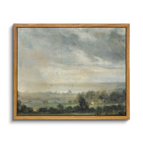 PRICES MAY VARY. CLASSICAL WALL ART HOME DECOR: A vintage landscape painting transports us to a bygone era, capturing the beauty of nature as seen through the eyes of artists from the past. These timeless artworks often evoke a sense of nostalgia, taking us back to a simpler time. Immerse yourself in the classic beauty of this rustic wall decor, adding a touch of sophistication to your surroundings. QUALITY GUARANTEE: Immerse yourself in the superior craftsmanship of this high-quality canvas wal 1800 Farmhouse, Countryside Art, Country Landscape, Sky Landscape, Spring Landscape, Landscape Canvas Art, Country Landscaping, Cloudy Sky, Vintage Landscape