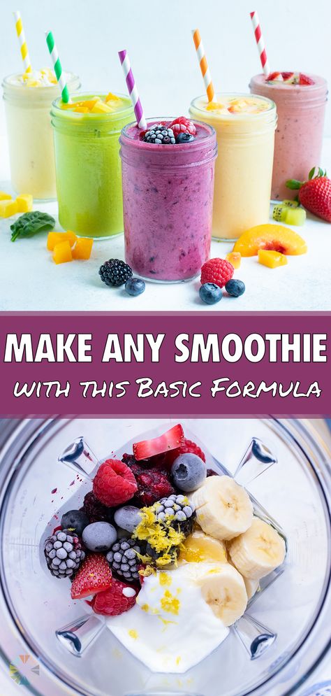 Frozen Fruit Smoothie Recipes, Easy Fruit Smoothie Recipes, Frozen Fruit Smoothie, Dairy Free Smoothies, Smoothies Vegan, Homemade Smoothies, Smoothie Drink Recipes, Easy Smoothie Recipes, Berry Smoothie