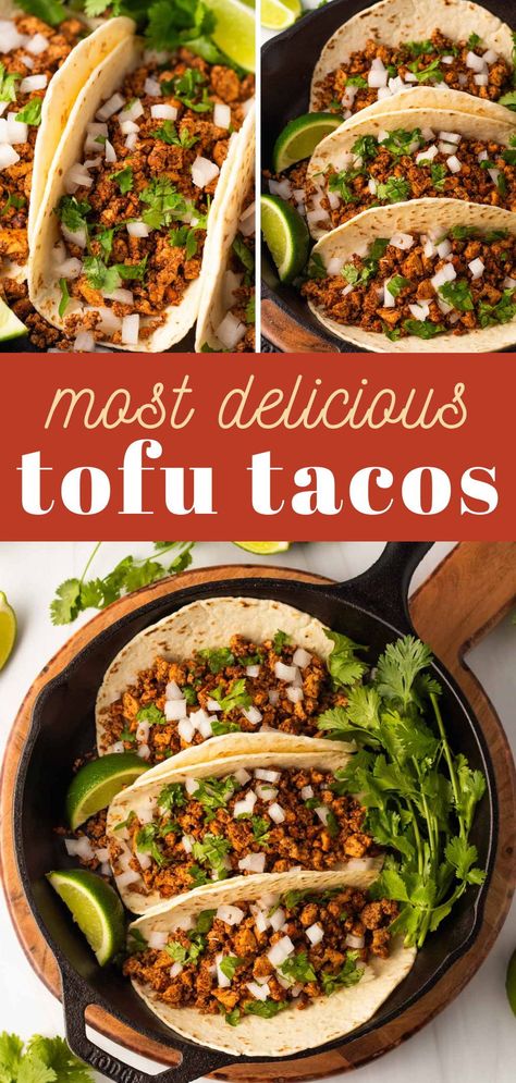 Vegan Taco Filling Ideas, Healthy Tofu Tacos, Extra Firm Tofu Recipes Healthy, Vegan Dinner Cheap, Grated Tofu Tacos, Tofu Taco Meat Easy, Easy Firm Tofu Recipes, Tofu Street Tacos, Recipes With Extra Firm Tofu