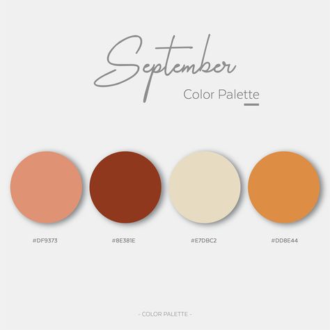 September Color Palette 2023, September Color Pallete, September Color Palette Hex Codes, September Color Palette 2024, September Colour Palette, Colour Palette For Instagram Feed, Canva Color Palette Codes Fall, September Colors Palette, Wedding Colour Schemes September