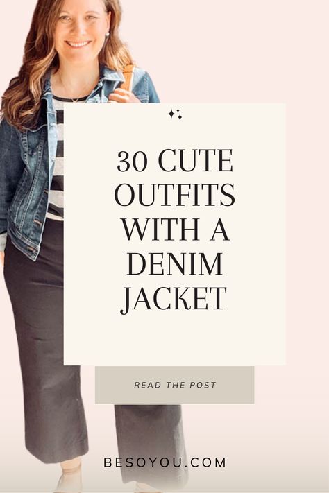 Casual Jean Jacket Outfits Winter, Women’s Outfits With Jean Jackets, Jean Jacket Outfits For Work Offices, Casual Outfits With Jean Jacket, Black Pants With Jean Jacket Outfit, Jean Jacket Teacher Outfit, Denim Jacket Styling Women, Demin Jackets For Women, Jackets That Go With Everything