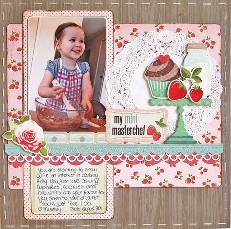 Baking Scrapbook Layouts, Baking Scrapbook, Cooking Scrapbook, Scrapbooking Recipes, Scrapbook Recipe, Scrapbook Recipe Book, Recipe Book Diy, Family Recipe Book, Photo Layout