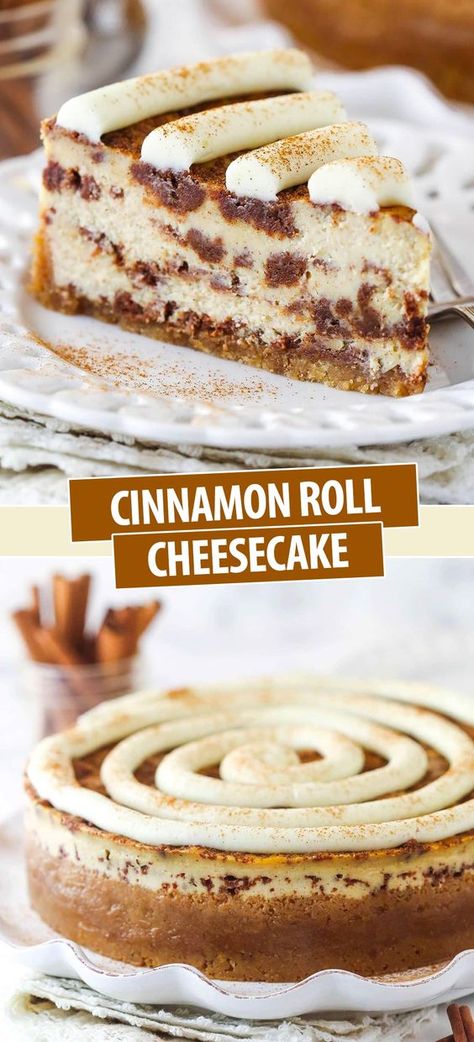 Things To Bake With Cream Cheese, Cheesecake Factory Cinnabon Recipe Copycat, Sweet Tooth Desserts, Cinnamon Honeybun Cheesecake, Fall Desserts Cheesecake, Different Dessert Ideas, Cinnamon Roll Cheesecake With Cream Cheese Icing, Pumpkin Roll Cheesecake, Cinnamon Honey Bun Cheesecake