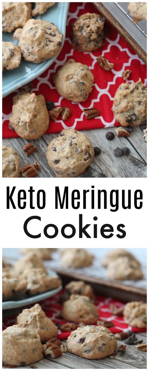 If you've been searching for a Keto Sugar-Free Meringue Cookie, this is the recipe for you with pecans and chocolate chips! Keto Meringue, Kasey Trenum, Mixed Berry Muffins, Meringue Cookie, Meringue Cookie Recipe, Keto Diet Breakfast, Low Carb Dessert, Low Carb Cookies, Cookie Calories