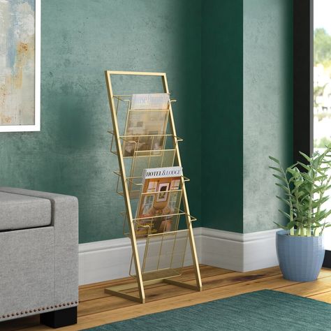 Freestanding Bookcase, 4 Tier Shelf, Living Room Corner, Room Corner, Magazine Holder, Metal Floor, Magazine Holders, Ikea Furniture, Book Shelf