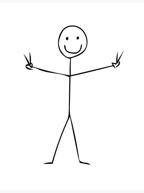 "Stick figure - peace sign" Art Print by quali-shirts | Redbubble Silly Stick Figures, Cute Pictures To Draw, Funny Stick Figures, Funny Stickman, Stick People, Peace Sign Art, Animal Drawings Sketches, Stick Figure Drawing, Diy Gift Set