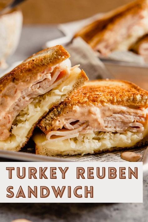 Sandwich With Sauerkraut, Sandwiches On Rye Bread, Sauerkraut Sandwich Recipes, Ruben Sandwich Turkey, Deli Turkey Sandwich Recipes, Turkey On Rye Sandwich, Saurkraut Recipes Sandwich, Rye Sandwich Ideas, Rachel Sandwich Turkey