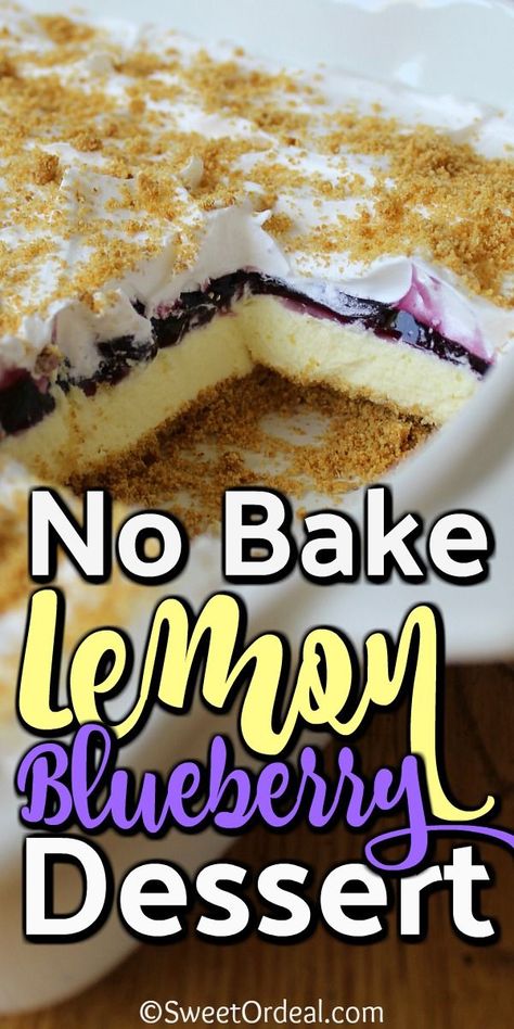 Blueberry Desserts Recipes, No Bake Lemon, Dessert Oreo, Blueberry Desserts, Torte Cupcake, Lemon Dessert Recipes, Desserts For A Crowd, Bake Desserts, Blueberry Recipes