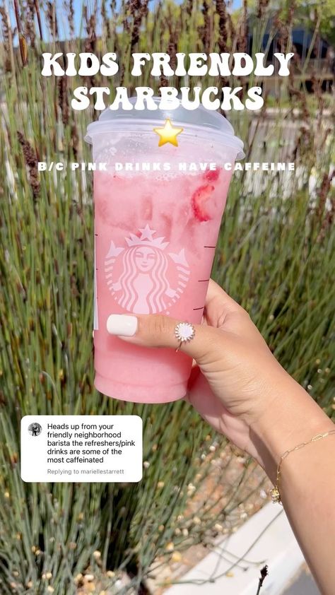 reeselaa on Instagram: We tried a fun caffeine free drink and it was so good! 🍓 Caffeine Free Starbucks, Caffeine Free Starbucks Drinks, Decaf Starbucks Drinks, Free Starbucks Drinks, Starbucks Specialty Drinks, Pink Drink Starbucks, Caffeine Free Drinks, Starbucks Secret Menu Recipes, Starbucks Drinks Diy