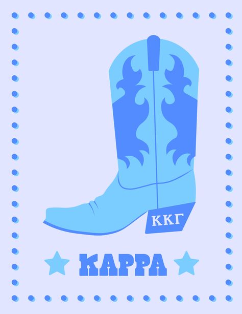 Western Sorority Paddle, Kkg Graphic, Sorority Banner Ideas Design, Kappa Kappa Gamma Aesthetic, Theta Painting, Kkg Canvas, Kappa Kappa Gamma Graphic, Cowgirl Sorority, Kappa Kappa Gamma Canvas