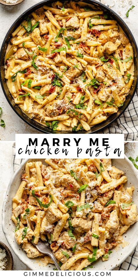 Marry Me Chicken Pasta, Chicken Pasta Dishes, Resep Pasta, Marry Me Chicken, Pasta Casera, Easy Pasta Dinner, Lovers Lane, Pasta Dinner Recipes, Läcker Mat