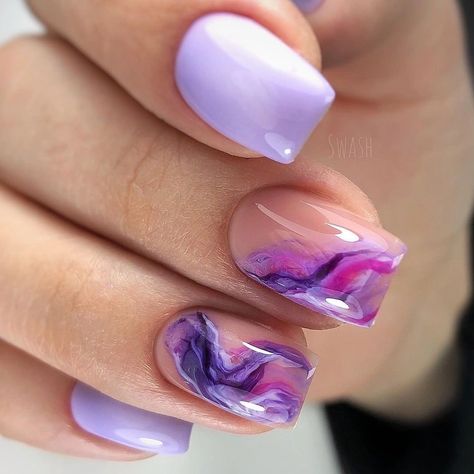 Manicure Lavender, Teal Nails, Pretty Nail Colors, Asian Nails, Formal Nails, Purple Nail Designs, Lavender Nails, Manicure Ideas, Short Acrylic Nails Designs