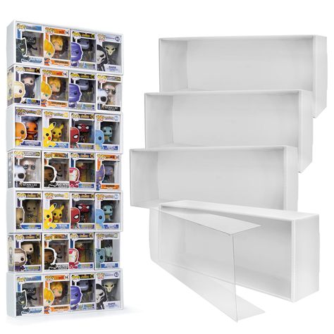 PRICES MAY VARY. No Fabric Used It allows your boxed Fnko Pops to be organized without taking up much space in your home. With these shelves, you can make your walls more useful and display your collection more beautifully. This product gives you stackable use. You can save space by stacking multiple shelves from floor to ceiling. You can fold it into a shelf in seconds. For support, please refer to the installation guide or installation video. It has a very long service life. It defies time as Display Funko Pop Collection, Funko Pops Display, Pop Collection Display, Funko Pop Display Ideas Diy, Funky Pop Display Ideas, Funko Pop Organization, Pop Figure Display Ideas, Lego Storage Ideas Display, Collectible Display Ideas