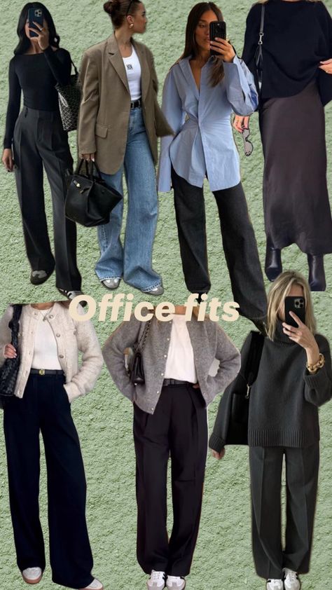 Baggy Jeans Outfit Professional, New York Dinner Outfit Fall, Fall Corporate Casual Outfits, Fall Office Outfits 2024, Art Gallery Work Outfit, Social Media Manager Outfit, Baggy Business Casual, Early Fall Outfits Work, Fall Outfits University