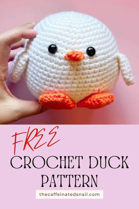 Today I’ll be showing you how to crochet a duck for beginners with this cute and adorable Free Crochet Duck Pattern! The crochet duck pattern makes a little duck friend that is perfect size for sitting on your bookshelf. Crochet Duck Feet Pattern Free, Duck Knitting Pattern, Duck Amigurumi Pattern, Crochet Rubber Duck Free Pattern, Crochet A Duck, Duck Crochet Pattern Free, Crochet Duck Pattern Free, Crochet Duck Pattern, Random Crochet