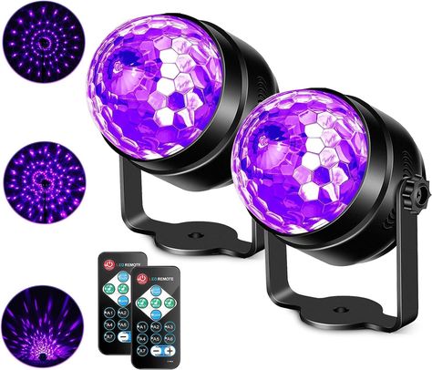 Litake UV Black Lights for Glow Party, 6W LED Disco Ball Strobe Lights for Dark Party Supplies, Sound Activated with Remote Control, Dj Light for Halloween Xmas Birthday Party Home Decorations, 2 Pack - Amazon.com Neon Party Decorations, Birthday Party Home, Floating Pool Lights, Glow In Dark Party, Dj Light, Disco Ball Light, Glow Party Supplies, Party Prep, Black Lights