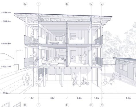 Section Perspective Architecture Drawing, Sectional Perspective Architecture, Perspective Section Architecture, Section Perspective Architecture, Cross Section Architecture, Section Perspective, Perspective Section, Sectional Perspective, Perspective Architecture