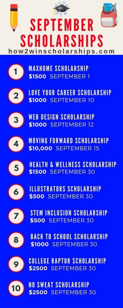 September Scholarships for College - Early Fall Deadline Awards Scholarships For College Students, Grants For College, School Scholarship, Student Scholarships, Financial Aid For College, College Scholarships, College Planning, College Money, College Essay