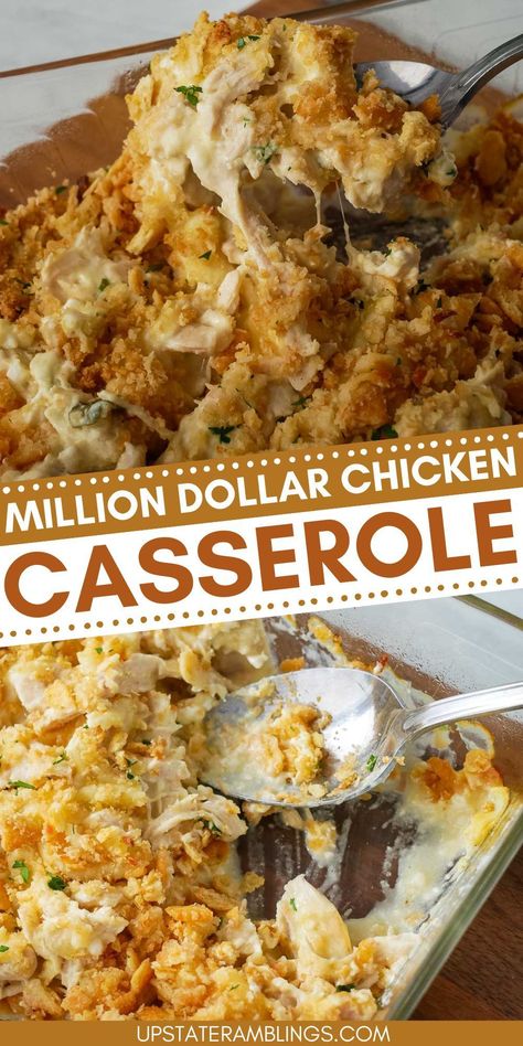 Million Dollar Chicken Casserole The Best Chicken Casserole, The Best Casseroles Ever, Chicken Sausage Casserole, Million Dollar Chicken Casserole Recipe, Chicken Casserole Recipes Ritz Crackers, Chicken Casserole Recipes With Stuffing, Ritz Cracker Casserole, Chicken Casserole With Ritz Crackers, Crunchy Chicken Casserole