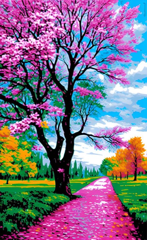 Beauty Of Nature Drawing, Beautiful Scenery Paintings, Happily Single, Beautiful Landscape Paintings, Early 20s, Beautiful Flowers Images, Good Morning Flowers Pictures, Good Morning Beautiful Pictures, Abstract Wallpaper Backgrounds