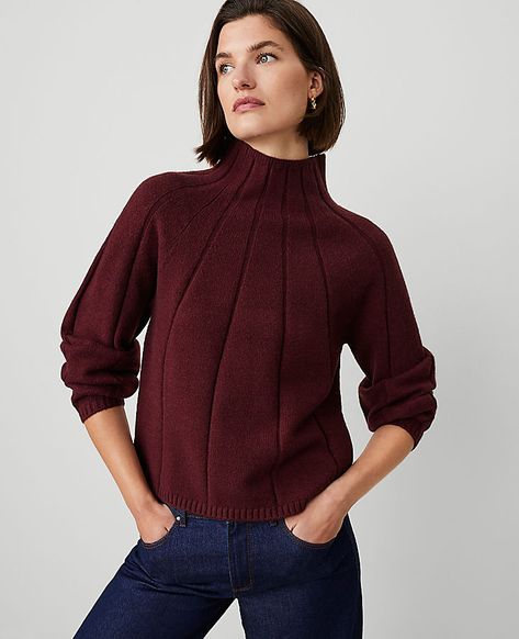 As stylish as it is cozy, our stitch sweater refines with rich texture. Turtleneck. Long raglan sleeves.,Hit:21 1/2" long,Imported:Imported,Fit:Softly fitted,Fabrication:54% Acrylic, 30% Polyester, 16% Nylon,Garment Care:Machine Washable Traveling Stitch Turtleneck Sweater by Ann Taylor Size regular - Small Mauve Rose Women's Turtleneck, Long, Sleeve, Pullover, Sweaters, 54%, Acrylic, 30%, Polyester, 16%, Nylon, Machine, Washable Best Fall Sweaters