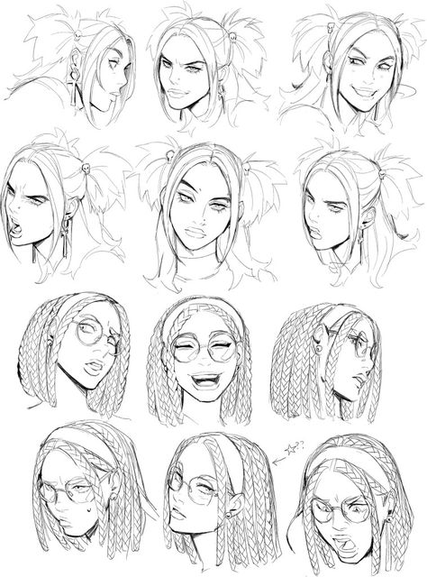 Sly Smile Drawing Reference, Female Face Planes, Excited Expression Drawing Reference, Determined Expression Reference, Sassy Expression Reference, Face Highlights Drawing, Sneering Expression Drawing, Big Smile Drawing Reference, Old Woman Face Drawing