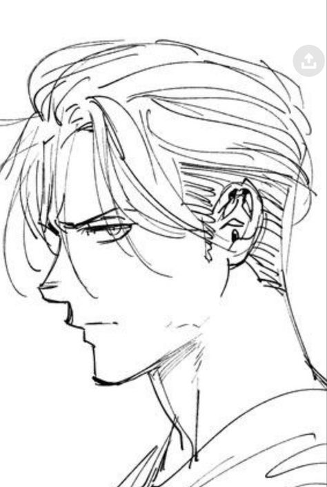 Face Side View Drawing, Hair References Drawing, Side Face Drawing, Side View Of Face, Boy Hair Drawing, Drawing Male Hair, Male Face Drawing, Side View Drawing, Smile Drawing